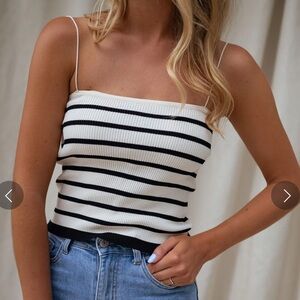 NWT stripe rib cami top
